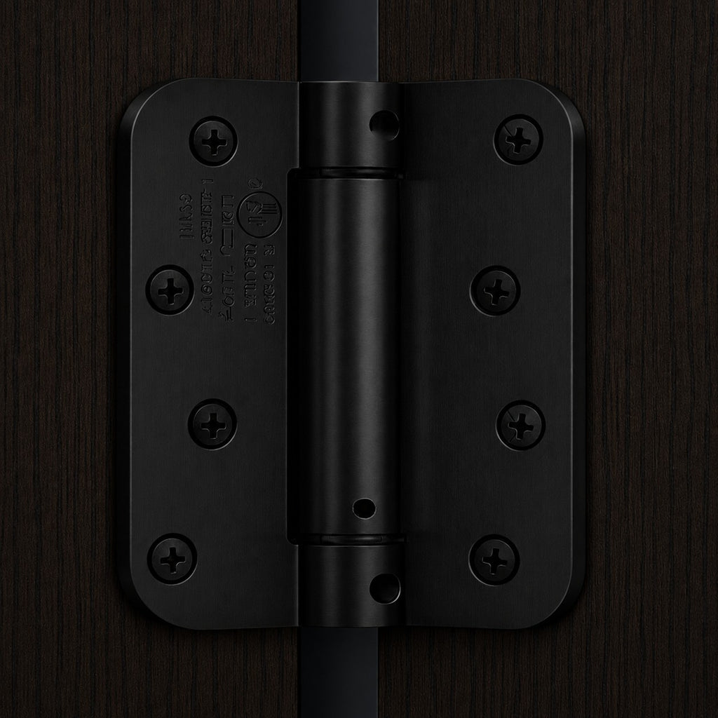 Self Closing Door Hinges 4 Inch Spring Hinge, 5/8" Radius Corners, Auto Close, Heavy Duty for Interior & Fire Rated Doors (2 Pcs)