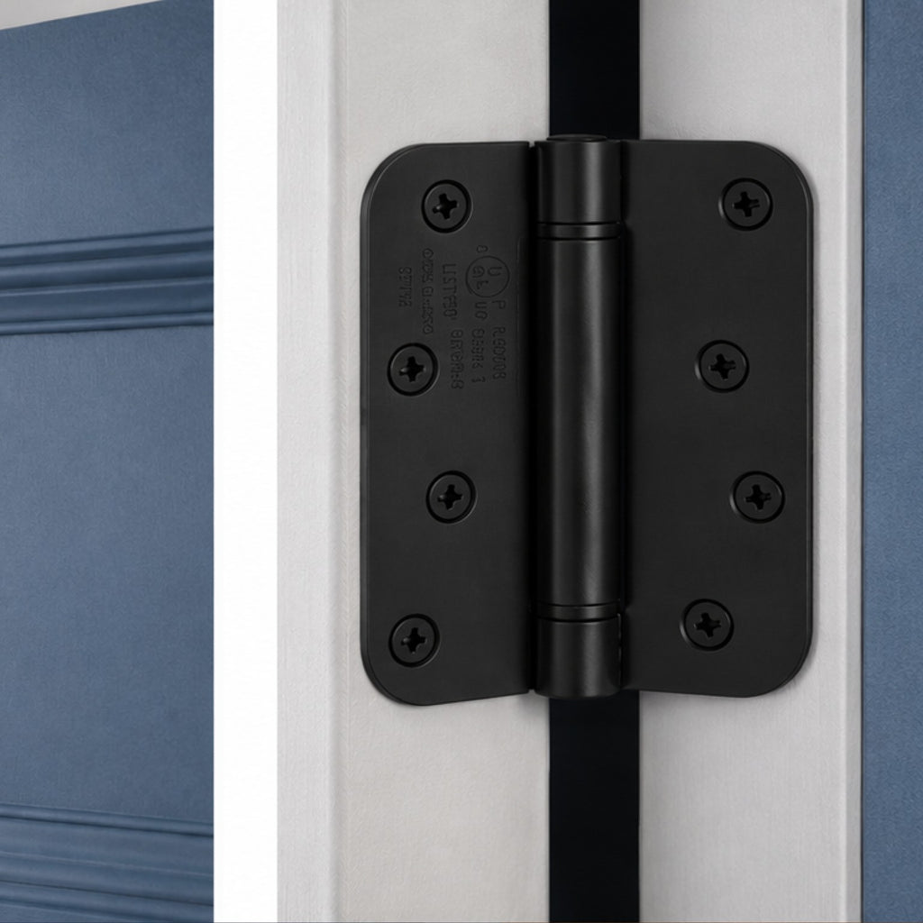 Self Closing Door Hinges 4 Inch Spring Hinge, 5/8" Radius Corners, Auto Close, Heavy Duty for Interior & Fire Rated Doors (3 Pcs)