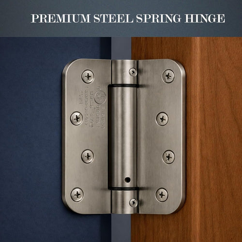 Self Closing Door Hinges 4 Inch Spring Hinge, 5/8" Radius Corners, Auto Close, Heavy Duty for Interior & Fire Rated Doors  (2 Pcs)