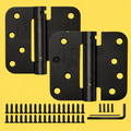 Self Closing Door Hinges 4 Inch Spring Hinge, 5/8" Radius Corners, Auto Close, Heavy Duty for Interior & Fire Rated Doors (2 Pcs)